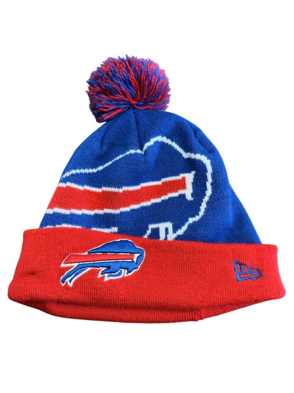 Buffalo Bills Cuffed Knit Winter Hat New Era Red Blue NFL Football OS
